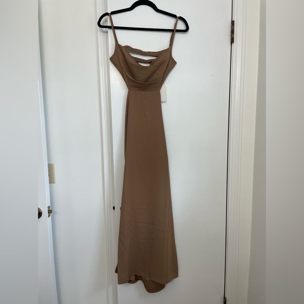 PRETTY LAVISH Reva Cut Out Midaxi Dress- Brown